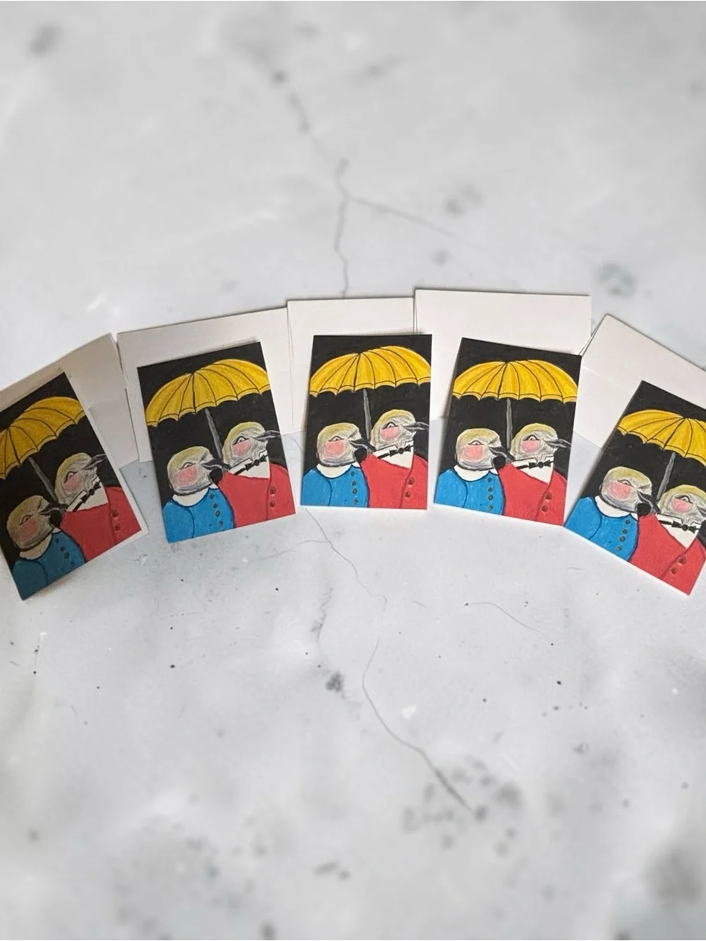 Vintage Pigeon Love Greeting Cards Set of 5 | Whimsical Art by Briefcase Artist